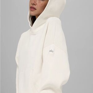 Alo Yoga Scholar Hooded Sweater Ivory size M